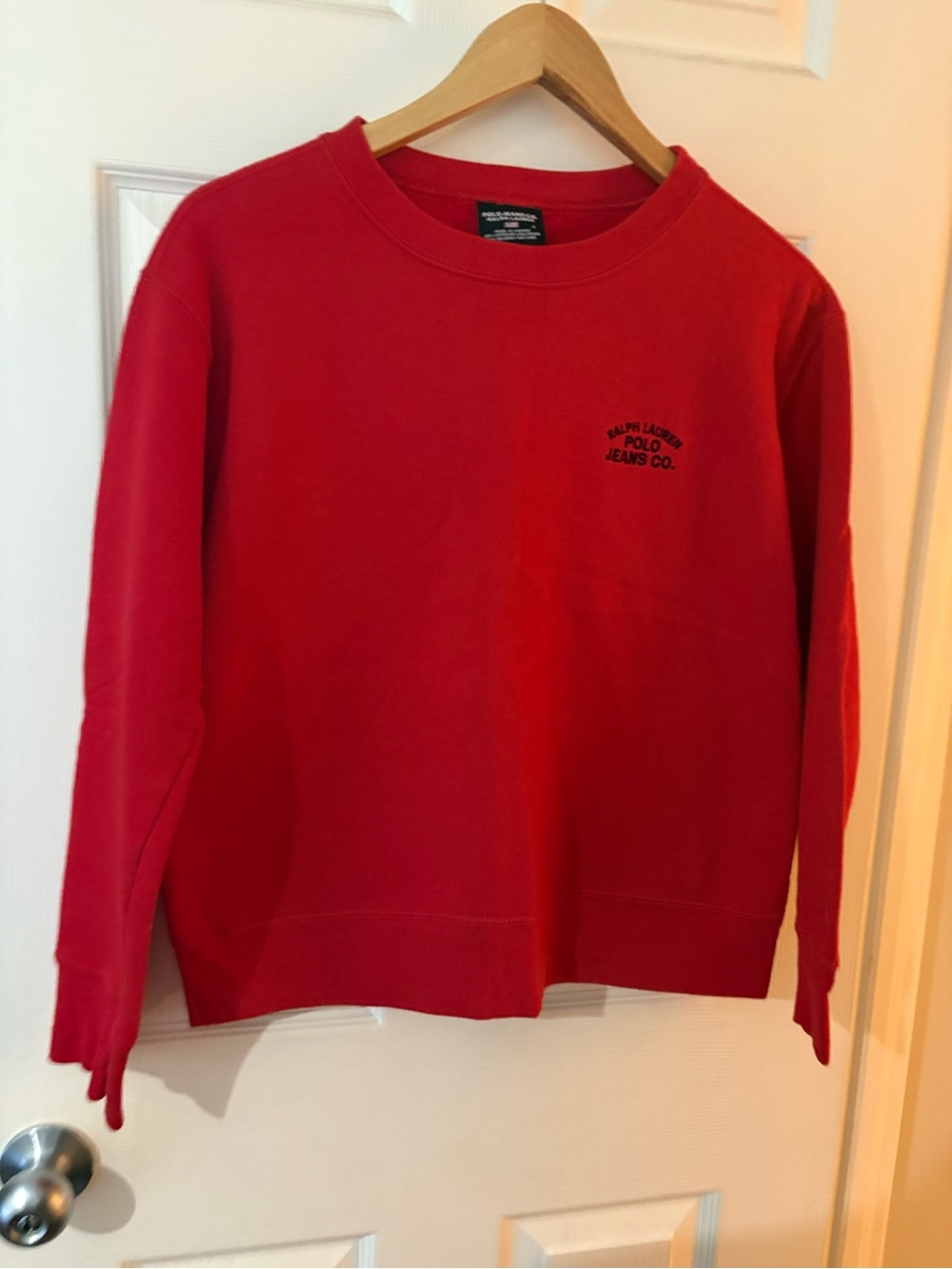 Polo Ralph Lauren jeans co vintage red crew neck sweater size large women’s